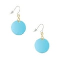 thumbnail image 1 of Delight Jewelry Acrylic 1" Disc Hot Blue Imitation Pearl Gold Tone Infinity French Earrings, 1 of 4