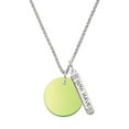 thumbnail image 1 of Delight Jewelry Acrylic 1" Disc Lime Green Imitation Pearl Silvertone Live the Life You Have Imagined Bar Charm Necklace, 23", 1 of 4
