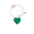 thumbnail image 1 of Delight Jewelry Acrylic 1" Green Heart - Rose Goldtone Leaf Delicate Bracelet, 6.25+1.75", 1 of 4