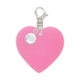 thumbnail image 1 of Delight Jewelry Acrylic 1" Hot Pink Heart - Silvertone Clip on Charm with Clear Crystal Drop, 1 of 4