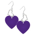 thumbnail image 1 of Delight Jewelry Acrylic 1" Purple Heart Open Heart French Earrings, 1 of 4