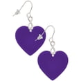 thumbnail image 1 of Delight Jewelry Acrylic 1" Purple Heart Silver tone Infinity French Earrings, 1 of 4