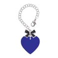 thumbnail image 1 of Delight Jewelry Acrylic 1" Royal Blue Heart - Silvertone Black Bow Charm Accessory for Tumblers and Thermal Cups, 1 of 4