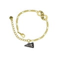 thumbnail image 1 of Delight Jewelry Acrylic 3/4" Black Cheer Megaphone Gold-tone Paw Infinity Link Chain Bracelet, 6"+2" Extender, 1 of 3
