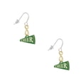 thumbnail image 1 of Delight Jewelry Acrylic 3/4" Green Cheer Megaphone Gold Tone Infinity French Earrings, 1 of 4