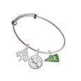 thumbnail image 1 of Delight Jewelry Acrylic 3/4" Green Cheer Megaphone Silvertone Let Things Go Tree Charm Bangle Bracelet, 1 of 4