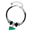 thumbnail image 1 of Delight Jewelry Acrylic 3/4" Green Megaphone Daughter Celtic Knot Leather Bead Bracelet, 7"+2" Extender, 1 of 4