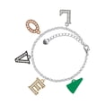 thumbnail image 1 of Delight Jewelry Acrylic 3/4" Green Megaphone Multi-Colored Crystal Love Charm Bracelet, 1 of 5