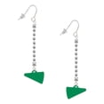 thumbnail image 1 of Delight Jewelry Acrylic 3/4" Green Megaphone - Silver-tone Long Sparkle Dangle French Earrings, 1 of 4