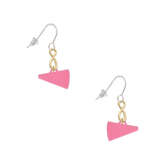 Delight Jewelry Acrylic 3/4" Hot Pink Megaphone Gold Tone Infinity French Earrings