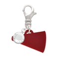 thumbnail image 1 of Delight Jewelry Acrylic 3/4" Maroon Megaphone - Silvertone Clip on Charm with Clear Crystal Drop, 1 of 4