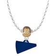 thumbnail image 1 of Delight Jewelry Acrylic 3/4" Navy Megaphone Mia Monkey Charm Necklace, 1 of 4