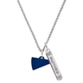 thumbnail image 1 of Delight Jewelry Acrylic 3/4" Navy Megaphone Silvertone Mother Daughter Bar Charm Necklace, 23", 1 of 4