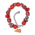 thumbnail image 1 of Delight Jewelry Acrylic 3/4" Orange Cheer Megaphone Red Paw Print Bead Bracelet, 7"+2", 1 of 4