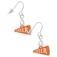 thumbnail image 1 of Delight Jewelry Acrylic 3/4" Orange Cheer Megaphone Silver tone Infinity French Earrings, 1 of 4