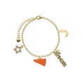 thumbnail image 1 of Delight Jewelry Acrylic 3/4" Orange Megaphone Goldtone Dream Big Charm Bracelet, 7.5+2" Extender, 1 of 4