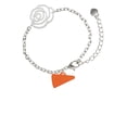 thumbnail image 1 of Delight Jewelry Acrylic 3/4" Orange Megaphone Silver-tone Flower Link Chain Bracelet, 6.75"+2" Extender, 1 of 4