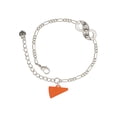 thumbnail image 1 of Delight Jewelry Acrylic 3/4" Orange Megaphone Silver-tone Paw Infinity Link Chain Bracelet, 6"+2" Extender, 1 of 3