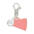 thumbnail image 1 of Delight Jewelry Acrylic 3/4" Pink Megaphone - Silvertone Clip on Charm with Clear Crystal Drop, 1 of 4