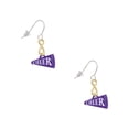 thumbnail image 1 of Delight Jewelry Acrylic 3/4" Purple Cheer Megaphone Gold Tone Infinity French Earrings, 1 of 4