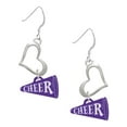 thumbnail image 1 of Delight Jewelry Acrylic 3/4" Purple Cheer Megaphone Open Heart French Earrings, 1 of 4