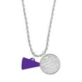 thumbnail image 1 of Delight Jewelry Acrylic 3/4" Purple Megaphone She is Clothed in Stength and Dignity Charm Necklace, 20"+3", 1 of 4