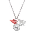 thumbnail image 1 of Delight Jewelry Acrylic 3/4" Red Cheer Megaphone Let Things Go Fall Zoey Charm Necklace, 28", 1 of 4