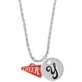 thumbnail image 1 of Delight Jewelry Acrylic 3/4" Red Cheer Megaphone Silvertone Script Initial Disc - Y - Charm Necklace, 20"+3", 1 of 4