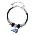 thumbnail image 1 of Delight Jewelry Acrylic 3/4" Royal Blue Cheer Megaphone Niece Celtic Knot Leather Bead Bracelet, 7"+2" Extender, 1 of 4