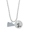 thumbnail image 1 of Delight Jewelry Acrylic 3/4" Silvertone Megaphone Silvertone Script Initial Disc - Z - Charm Necklace, 20"+3", 1 of 4