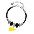 thumbnail image 1 of Delight Jewelry Acrylic 3/4" Yellow Megaphone Daughter Celtic Knot Leather Bead Bracelet, 7"+2" Extender, 1 of 4