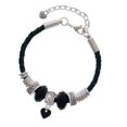thumbnail image 1 of Delight Jewelry Acrylic 5/16" Black Heart Daughter Celtic Knot Leather Bead Bracelet, 7"+2" Extender, 1 of 4