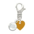 thumbnail image 1 of Delight Jewelry Acrylic 5/16" Goldtone Heart - Silvertone Clip on Charm with Clear Crystal Drop, 1 of 4
