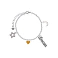thumbnail image 1 of Delight Jewelry Acrylic 5/16" Goldtone Heart Silvertone Dream Big Charm Bracelet, 7.5+2" Extender, 1 of 4