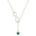 thumbnail image 1 of Delight Jewelry Acrylic 5/16" Green Heart Silver tone Elegant Infinity Lariat Necklace, 1 of 4