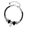 thumbnail image 1 of Delight Jewelry Acrylic 5/16" Imitation Pearl Heart Coach Celtic Knot Leather Bead Bracelet, 7"+2" Extender, 1 of 4