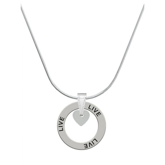 Delight Jewelry Acrylic 5/16" Imitation Pearl Heart Live Ring Charm Necklace, 18"