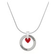 thumbnail image 1 of Delight Jewelry Acrylic 5/16" Maroon Heart Hockey Ring Charm Necklace, 18", 1 of 4