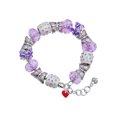 thumbnail image 1 of Delight Jewelry Acrylic 5/16" Maroon Heart Purple Butterfly Bead Charm Bracelet, 7"+1" Extender, 1 of 1