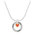 thumbnail image 1 of Delight Jewelry Acrylic 5/16" Orange Heart Hero Ring Charm Necklace, 18", 1 of 4