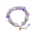 thumbnail image 1 of Delight Jewelry Acrylic 5/16" Orange Heart Purple Butterfly Bead Charm Bracelet, 7"+1" Extender, 1 of 1