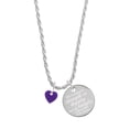 thumbnail image 1 of Delight Jewelry Acrylic 5/16" Purple Heart She is Clothed in Stength and Dignity Charm Necklace, 20"+3", 1 of 4