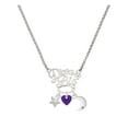 thumbnail image 1 of Delight Jewelry Acrylic 5/16" Purple Heart Silvertone Dream Big Pendant Necklace, 25", 1 of 4