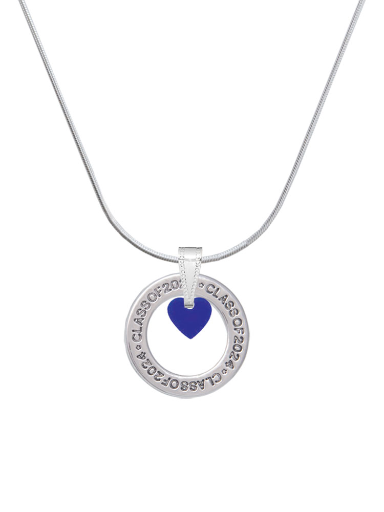 Delight Jewelry Acrylic 5/16" Royal Blue Heart Silvertone Class of