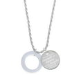 thumbnail image 1 of Delight Jewelry Acrylic 7/8" Ring Imitation Pearl She is Clothed in Stength and Dignity Charm Necklace, 20"+3", 1 of 4