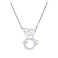 thumbnail image 1 of Delight Jewelry Acrylic 7/8" Ring Imitation Pearl Silvertone Dream Big Pendant Necklace, 25", 1 of 4