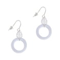 thumbnail image 1 of Delight Jewelry Acrylic 7/8" Ring Imitation Pearl Silvertone Leaf French Earrings, 1 of 5