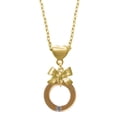 thumbnail image 1 of Delight Jewelry Acrylic 7/8" Ring with 4mm Goldtone Crystal Gold tone Heart Necklace, 1 of 4