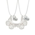 thumbnail image 1 of Delight Jewelry Acrylic Cut Out Butterfly Mirror Mother & Daughter Heart Necklaces (Set of 2), 19"+2", 1 of 4