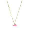 thumbnail image 1 of Delight Jewelry Acrylic Hot Pink Cheer Megaphone - Gold-tone Class of 2026 Delicate Bar Necklace, 18.75", 1 of 4